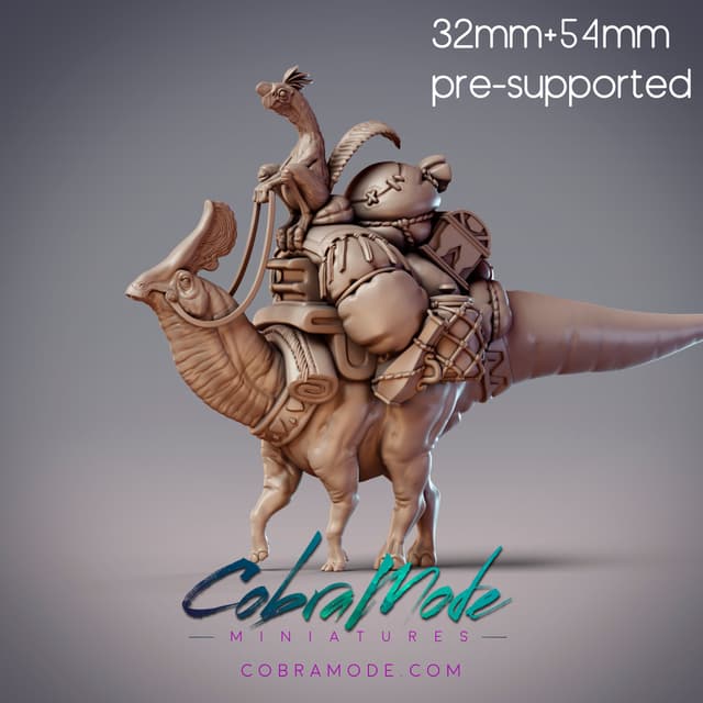Dinosaur Folk Tamer and Mount - Jorak, Dinovian Beast Handler and Solivusaurus Mount (Pre-supported)