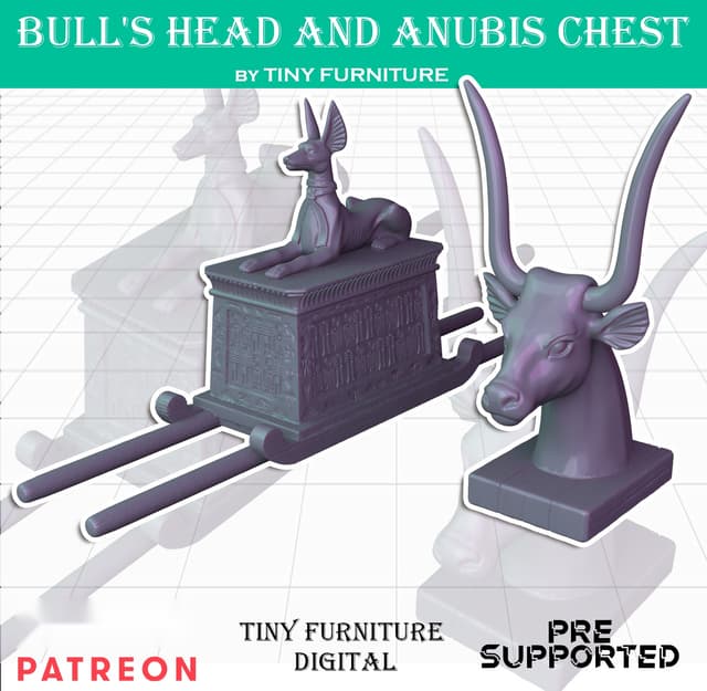 Bull's head and Anubis chest