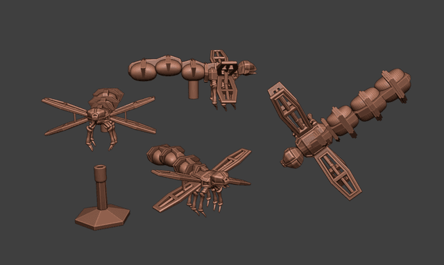 SciFi Traul Light Utility Ship and Flight Stand