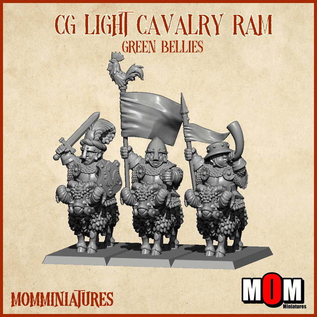 CG Light Cavalry on ram (Green Bellies)