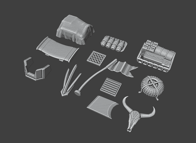 Gaslands 20mm Scale Rooftop Accessories – 3D Printable Add-Ons for Vehicular Combat Gaming