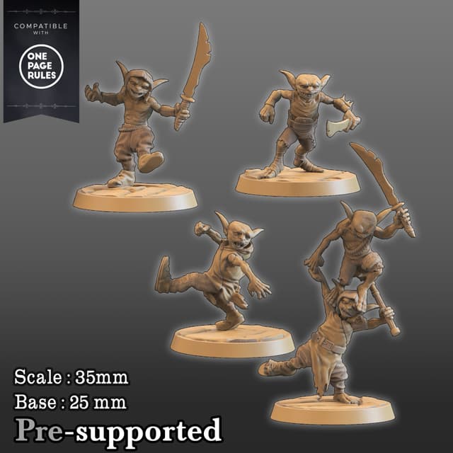 warrior Goblins, 4 miniatures, The Greedy Goblins Clan