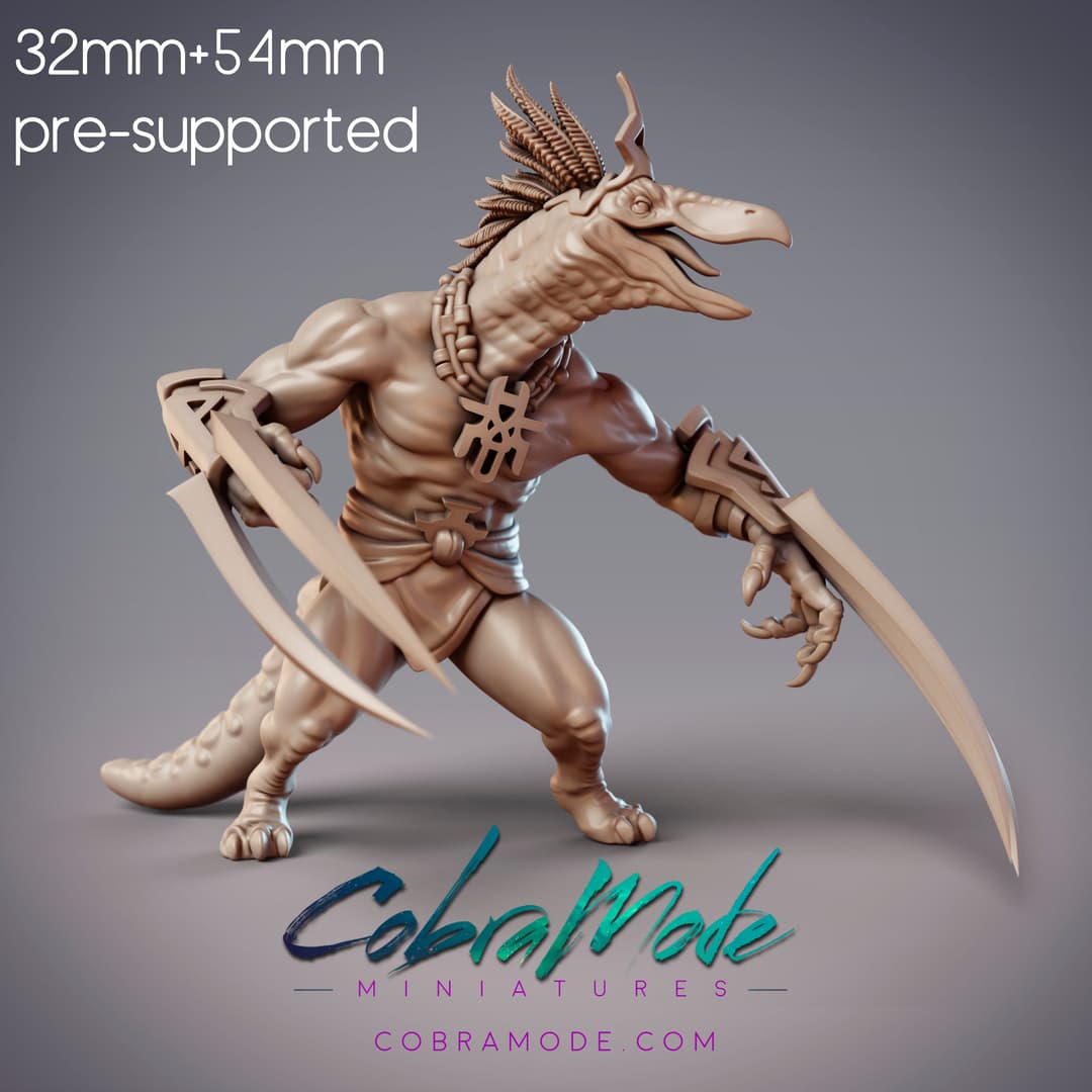 Dinosaur Folk Fighter - Ferelok, Dinovian Mercenary (Pre-Supported)