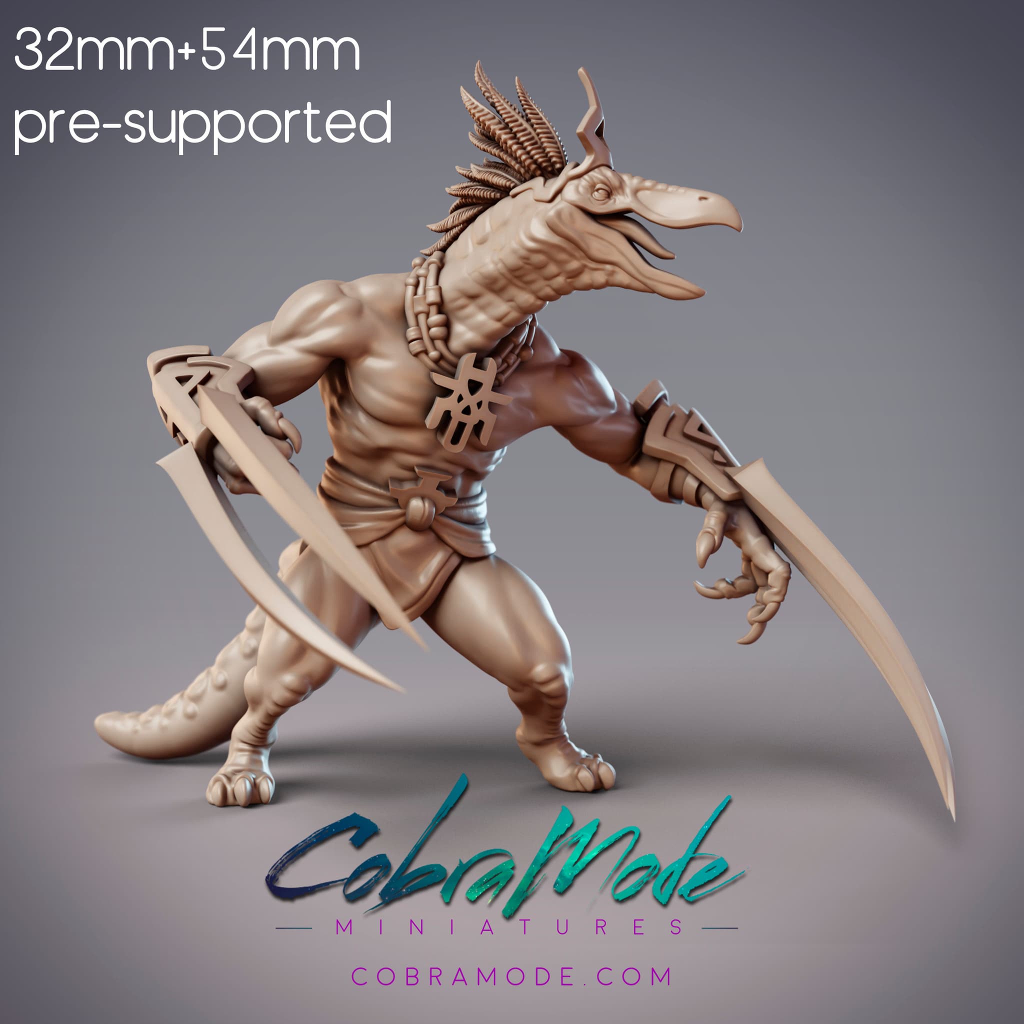 Dinosaur Folk Fighter - Ferelok, Dinovian Mercenary (Pre-Supported)