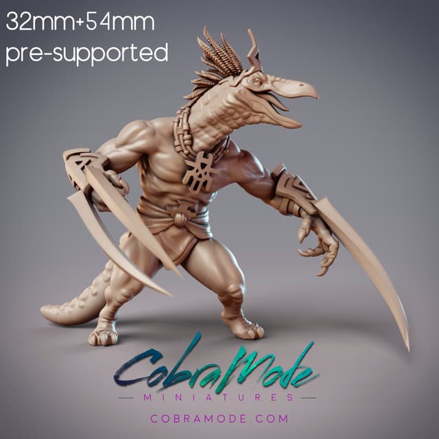 Dinosaur Folk Fighter - Ferelok, Dinovian Mercenary (Pre-Supported)