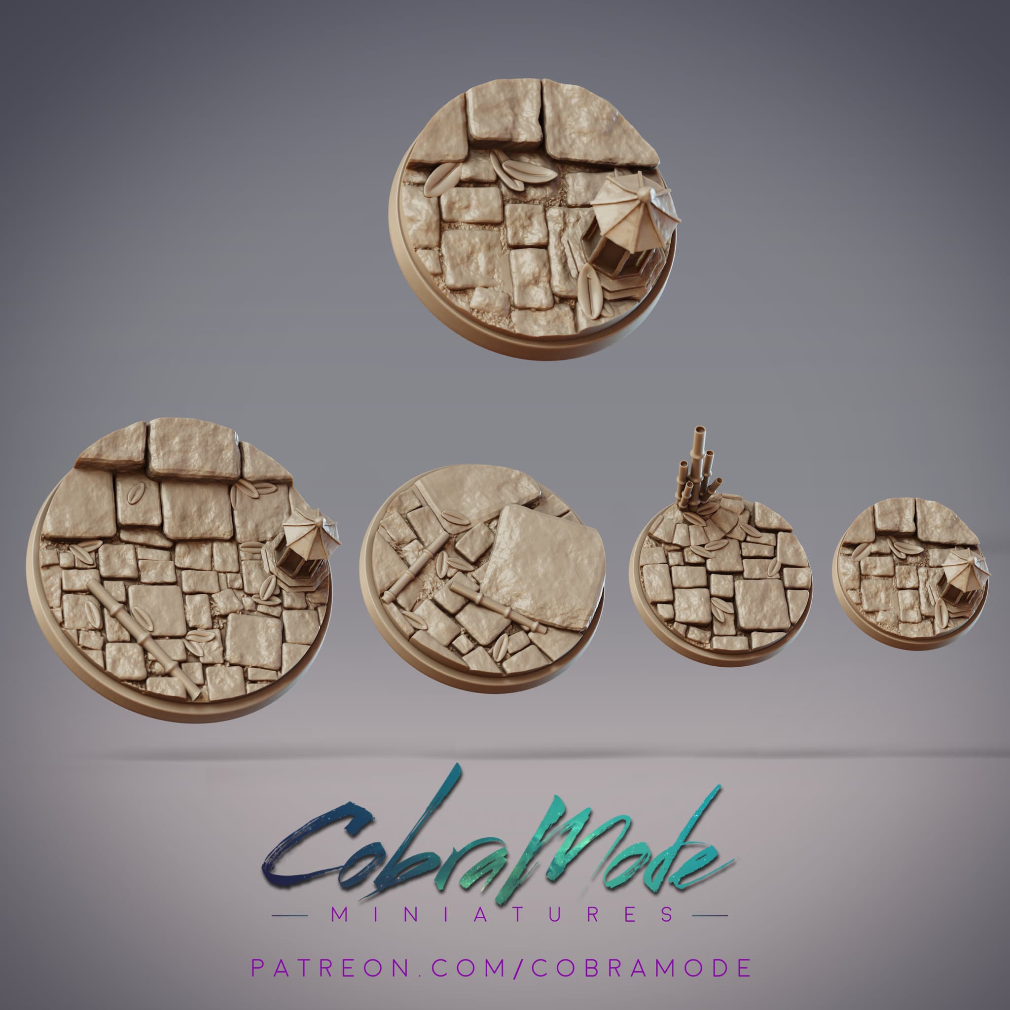 Bamboo Cobblestone Base Pack (4pcs)