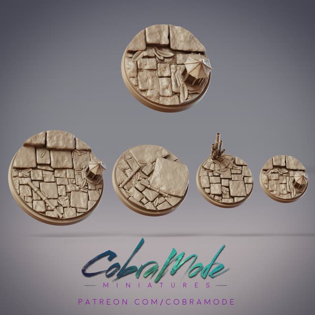 Bamboo Cobblestone Base Pack (4pcs)