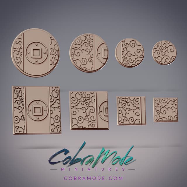 YuanYang Emblem Base Pack (8pcs) - Round and Square Versions
