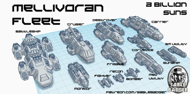 A Billion Suns - The Mellivoarn Fleet of Spaceships