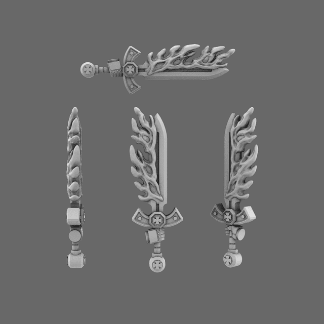 Crusader Knights Flaming Sword  RIGHT