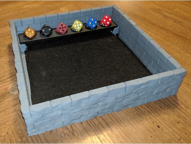 Castle Wall Dice Tray with removable Dice Rack