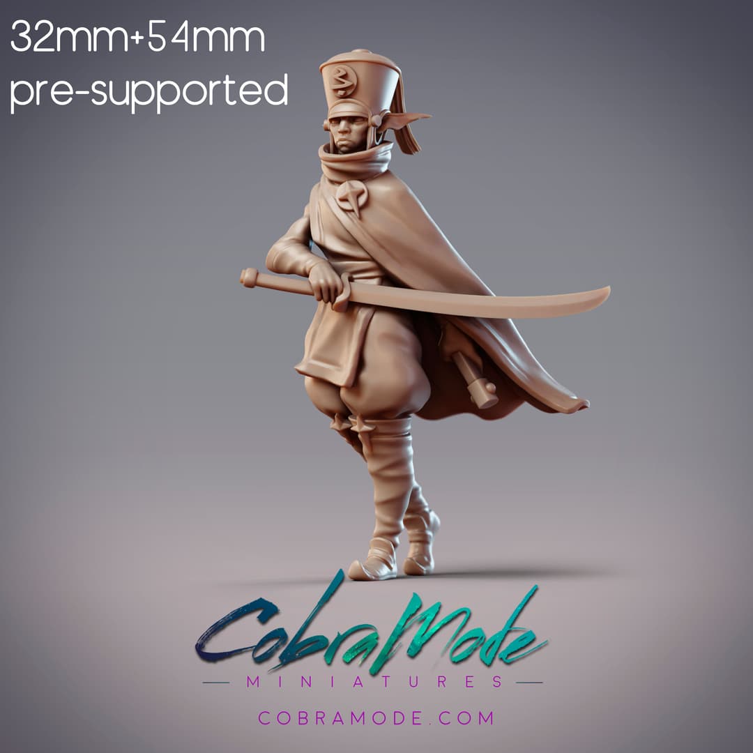 Desert Elf Guard - Naila, Hakam Geometer (Pre-Supported)