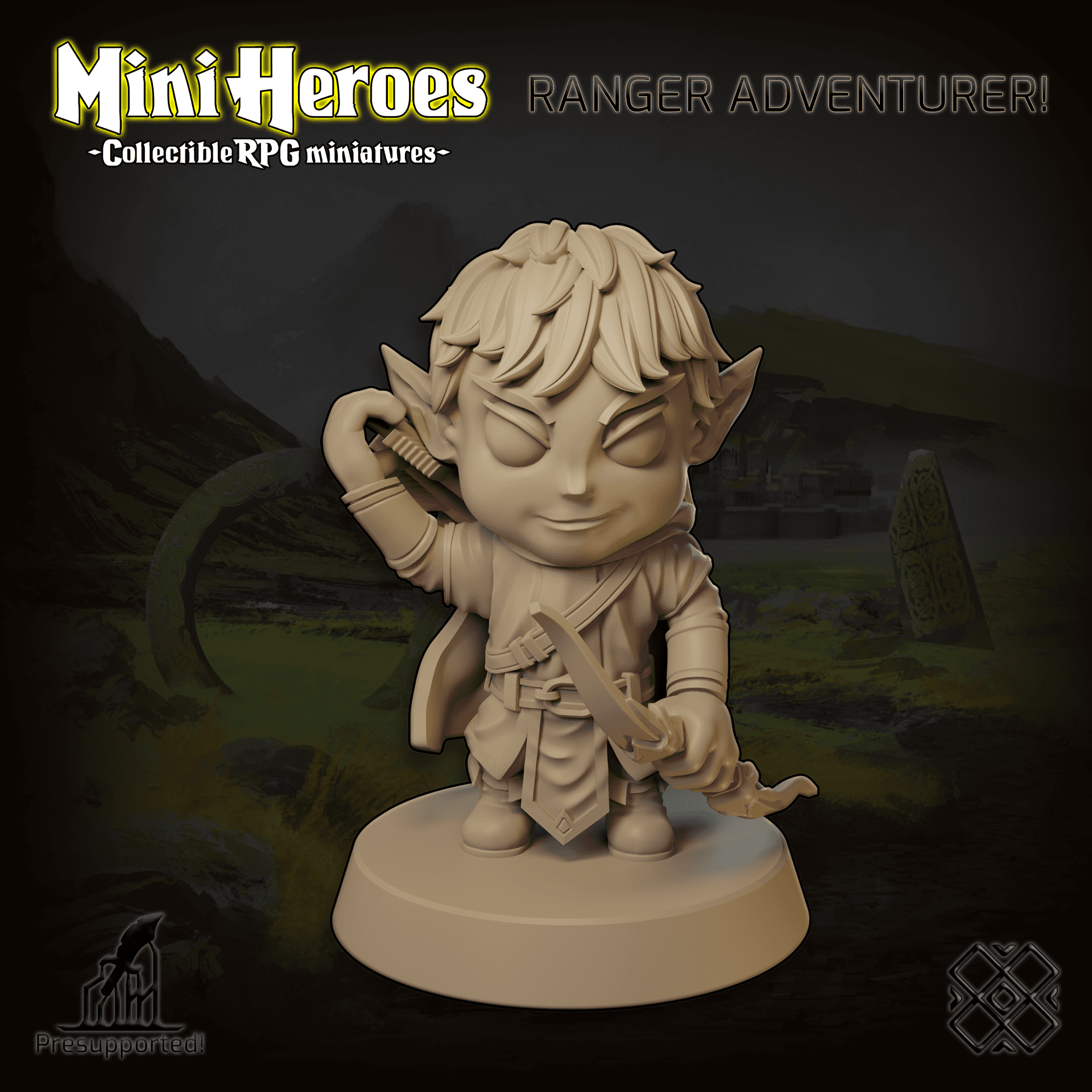 Mini Heroes - Collectible RPG Miniatures (Ranger, Archer, Chibi)