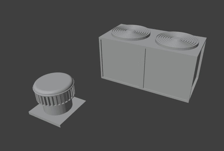 Modern Rooftop Furniture Set – Miniature Tabletop Gaming Terrain STL