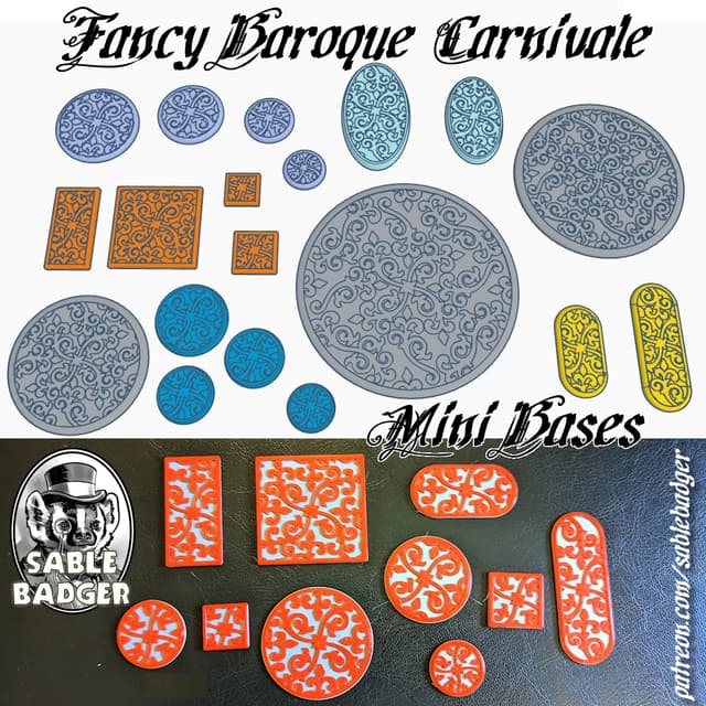 Mini Bases - Fancy Baroque Scrolling