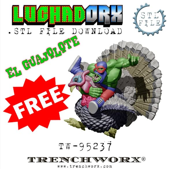 El Guajolote Orc Mutant Turkey Rider .STL Download
