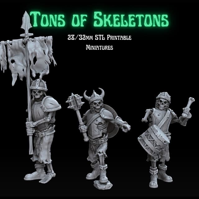 Tons of Skeletons: Heavy Equipped Skeletons Command Group 