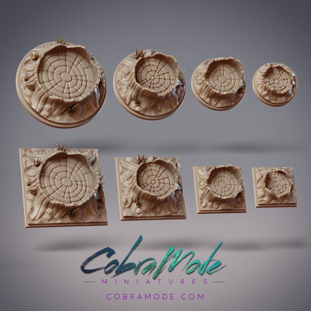 Stump Base Pack (8pcs) - Round and Square Versions