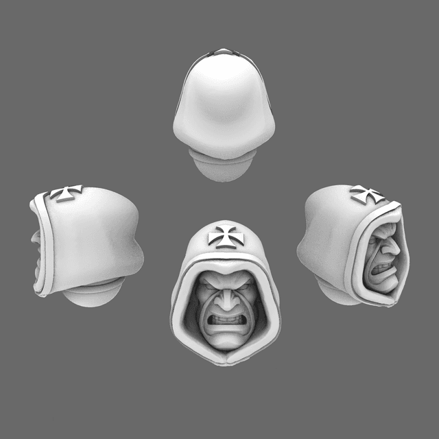 Crusader Knights Hooded Heads