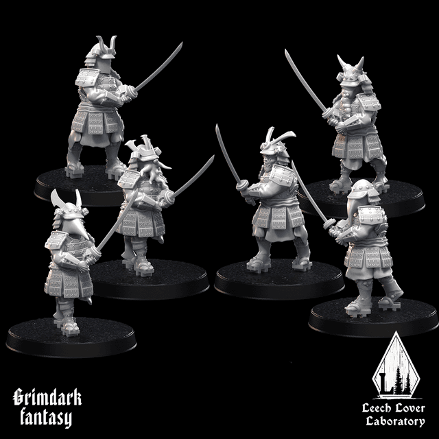 Daicon samurai Brutes for miniature-agnostic grimdark wargames