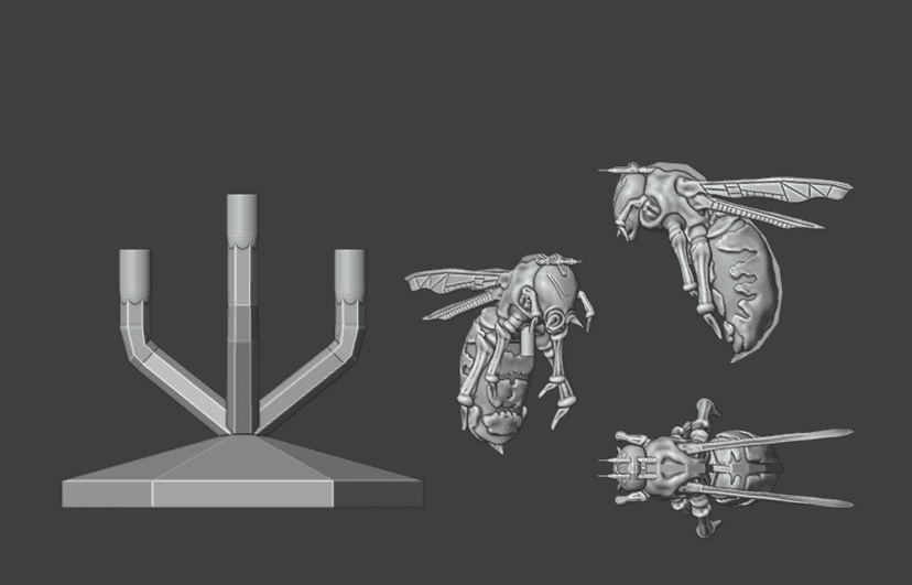 SciFi Traul Fighter ship and flight stand