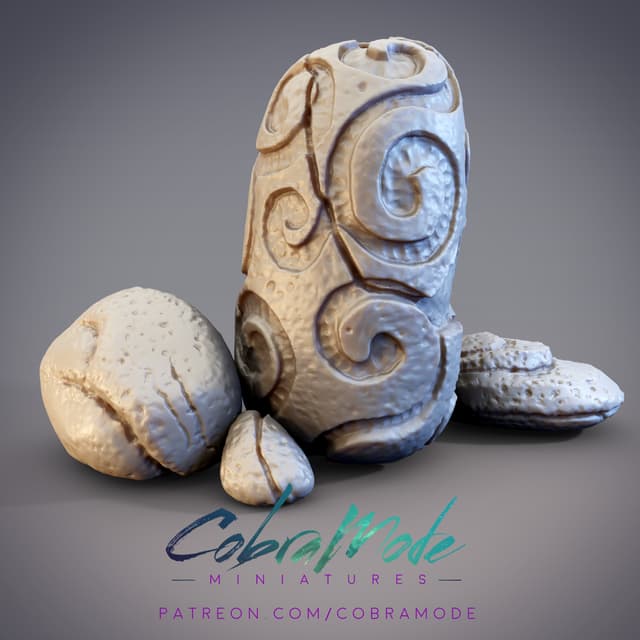 Large Glyph Stones Scatter Terrain (Pre-Supported)