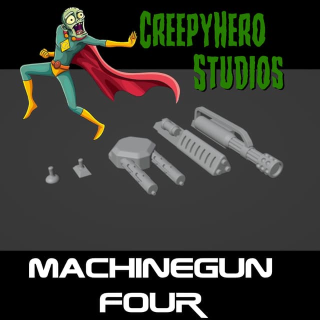 Gaslands Machinegun Four Set