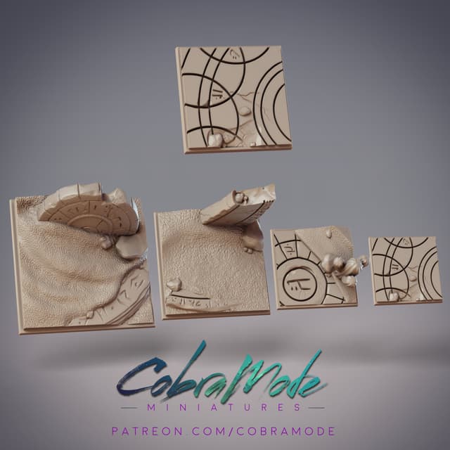 Sandy Ruins Square Base Pack (4pcs)