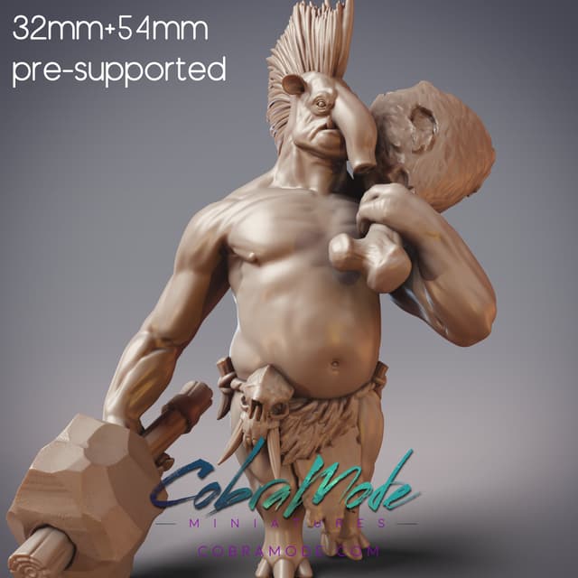 Tapir Ogre - Duargen, Gurakhun Warrior (Pre-Supported)