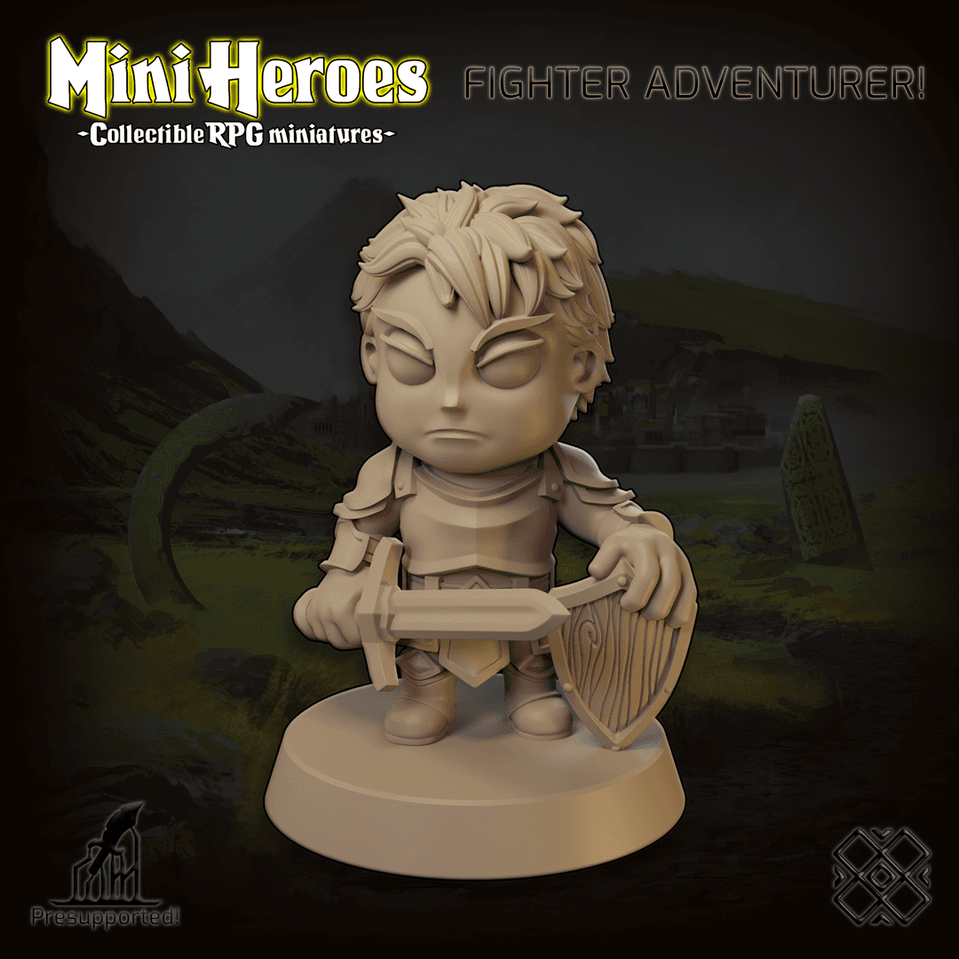 Mini Heroes - Collectible RPG Miniatures (Fighter, Warrior, Chibi)