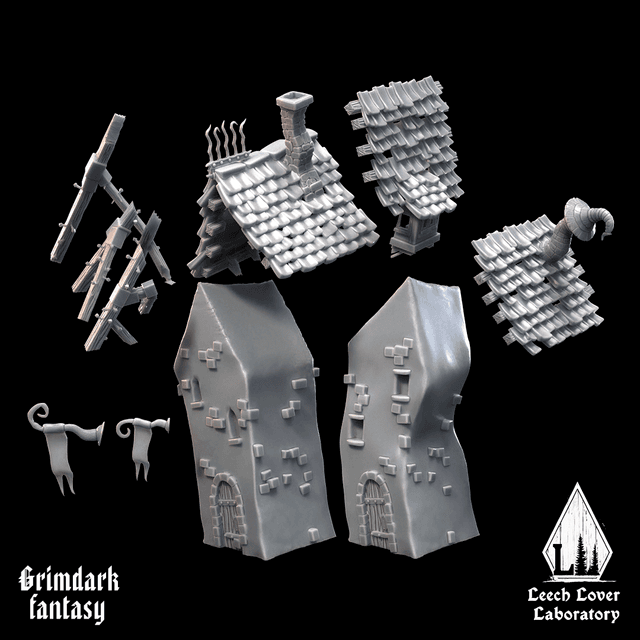 Modular houses for miniature-agnostic grimdark wargames