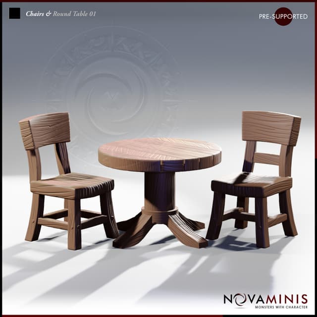 Chairs and Round Table 01