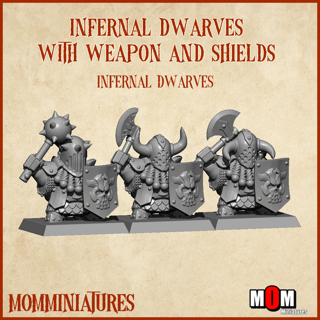Infernal Dwarves with weapon and shield (Infernal Dwarves)
