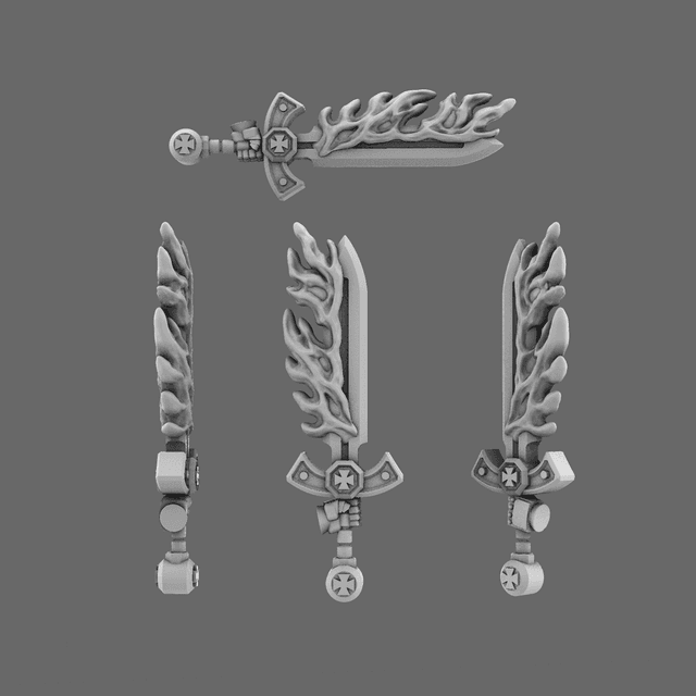 Crusader Knights Flaming Sword  LEFT
