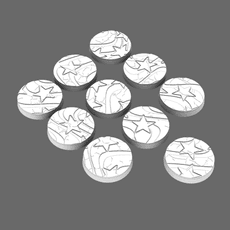 Stars and Stripes 25mm Round Base Set X10