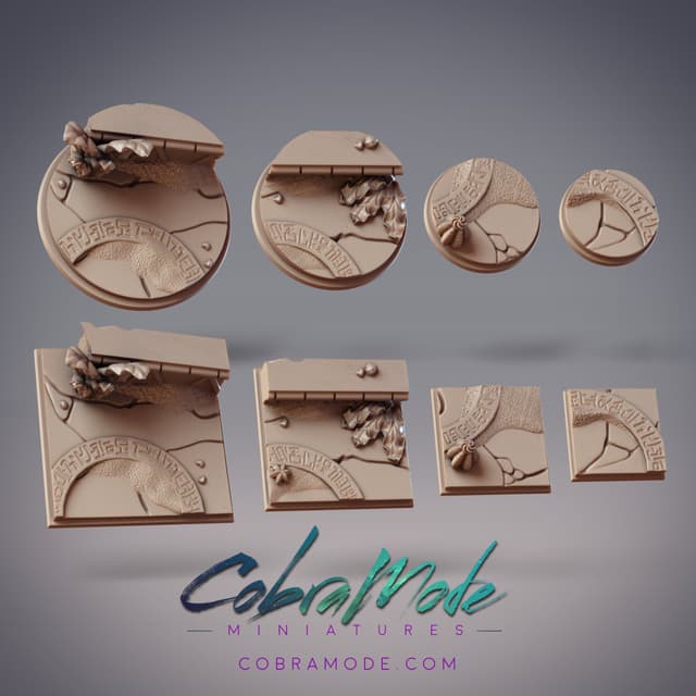 Ancient Wall and Ring Base Pack (8pcs) - Round and Square Versions