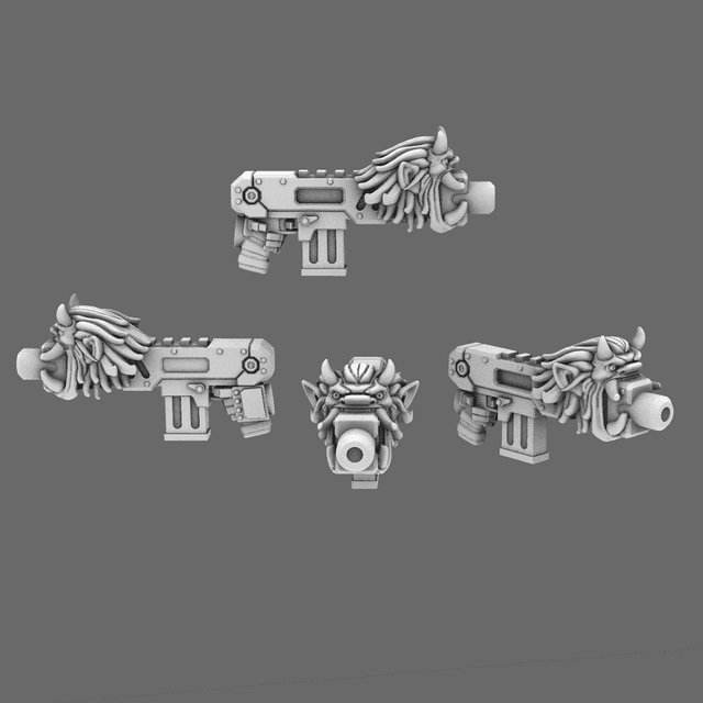 Cyber Samurai Oni Style Combat Rifles LEFT