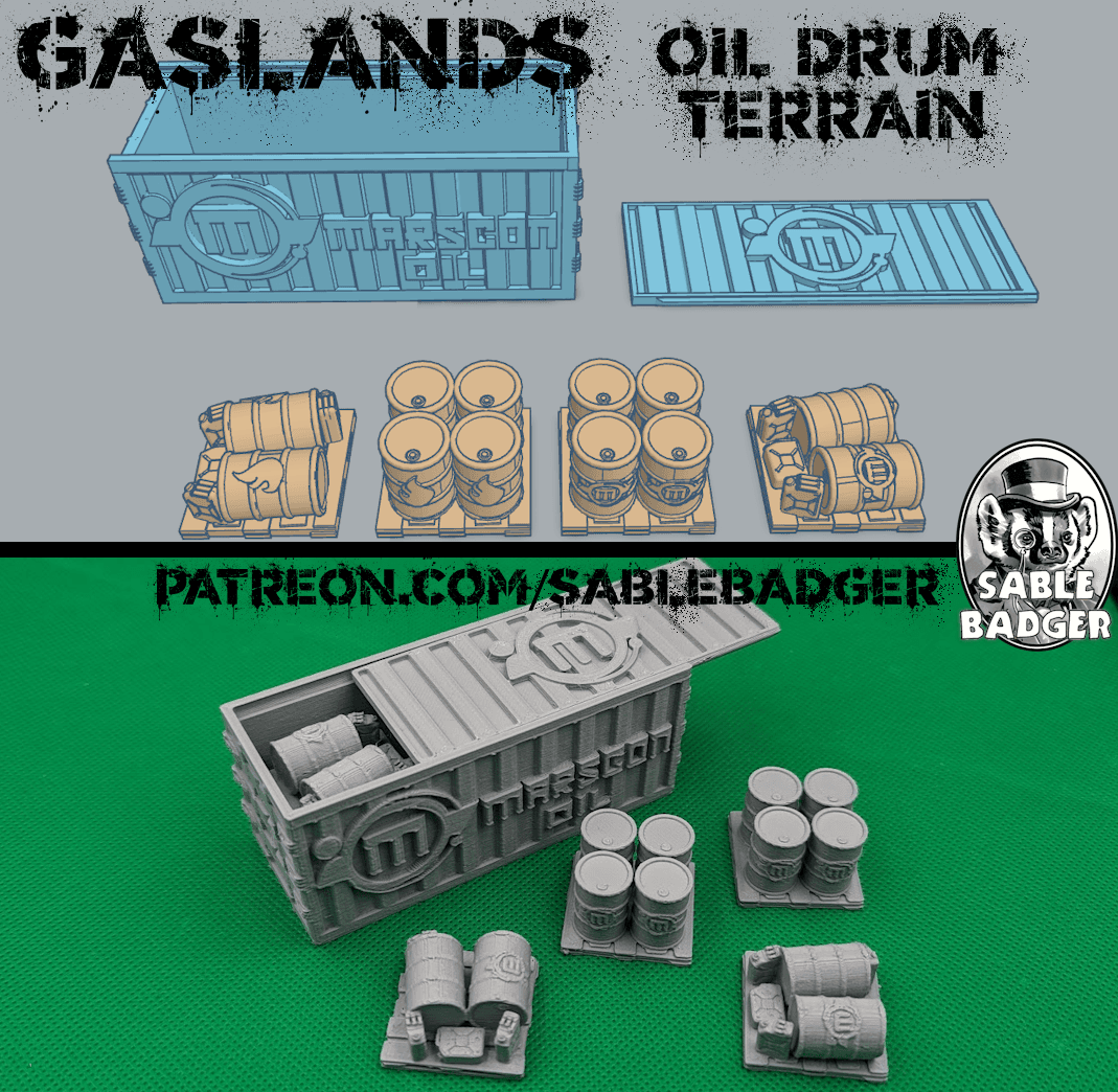 Gaslands - Oil Drums and Shipping Container Terrain