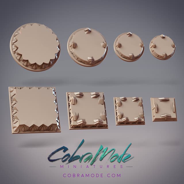Decorated Teardrop Pedestal Base Pack (8pcs) - Round and Square Versions