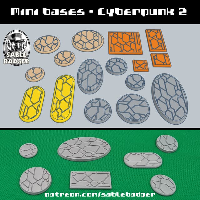 Mini Bases - Cyberpunk Patterns