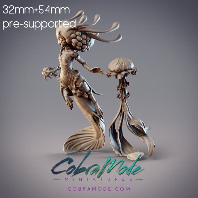 Mermaid Caster - Melusine, Lemurian Jellyfish Mage (Pre-Supported)