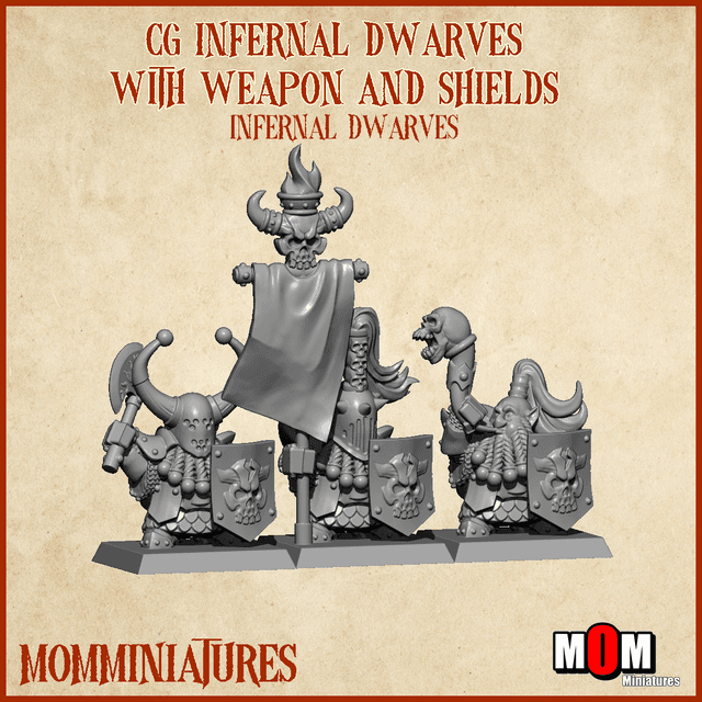 CG Infernal Dwarves with weapon and shield (Infernal Dwarves)