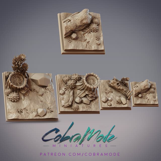 Forest Flower Square Base Pack (4pcs)
