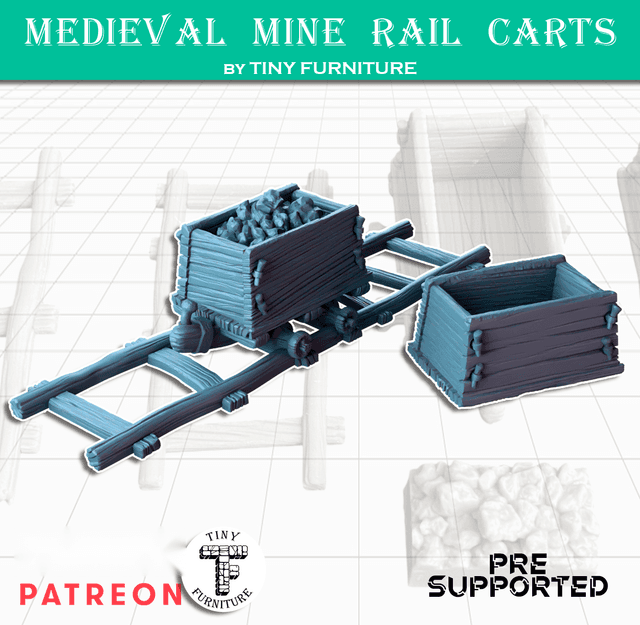 Medieval Mine Rail Carts