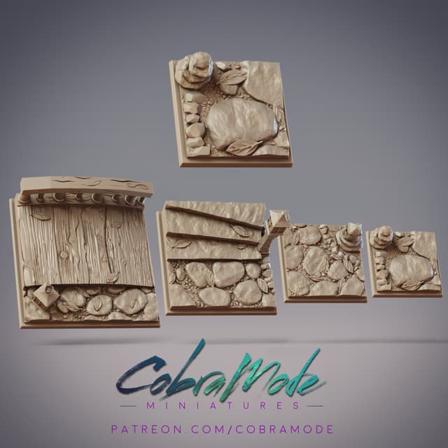 Japanese Garden Square Base Pack (4pcs)
