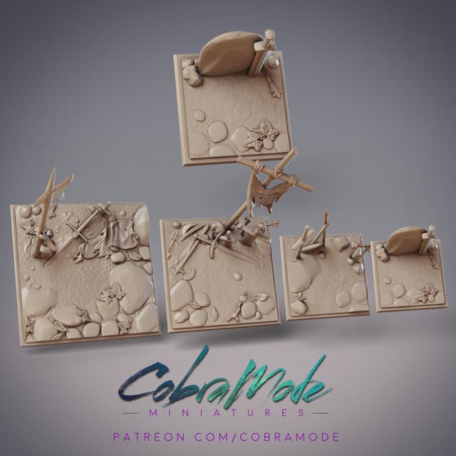 War Front Battleground Square Base Pack (4pc)