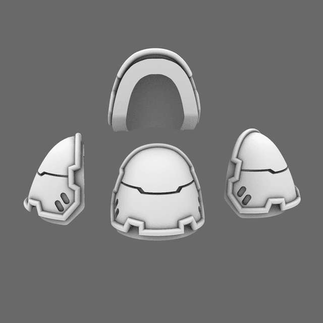 Space Knights V4 Savage Plain Shoulder Pads Type D