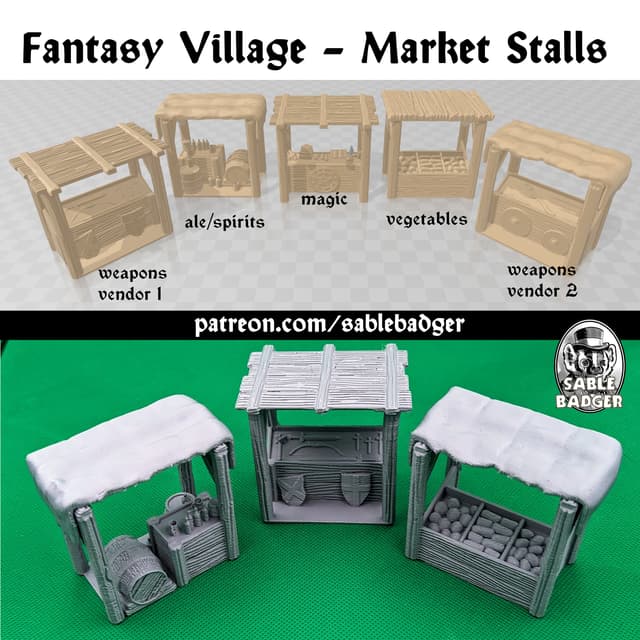 Medieval Style Market Vendor stalls