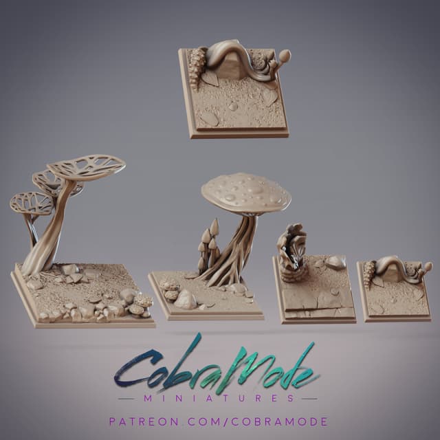 Moon Mushroom Square Base Pack (4pcs)