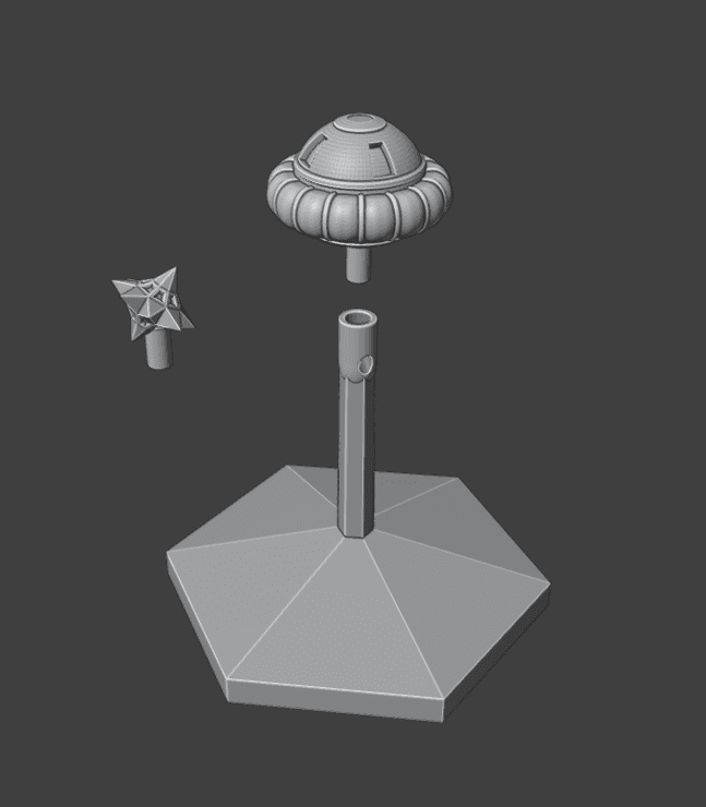 Space Combat Lifeboat and Space Mine with Flight Stand